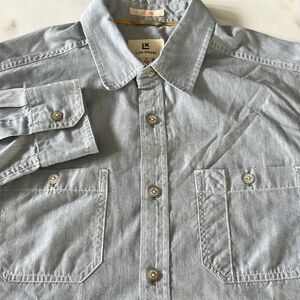 Life Khaki Slim Fit Double Pocket Button Front Shirt Mens M
